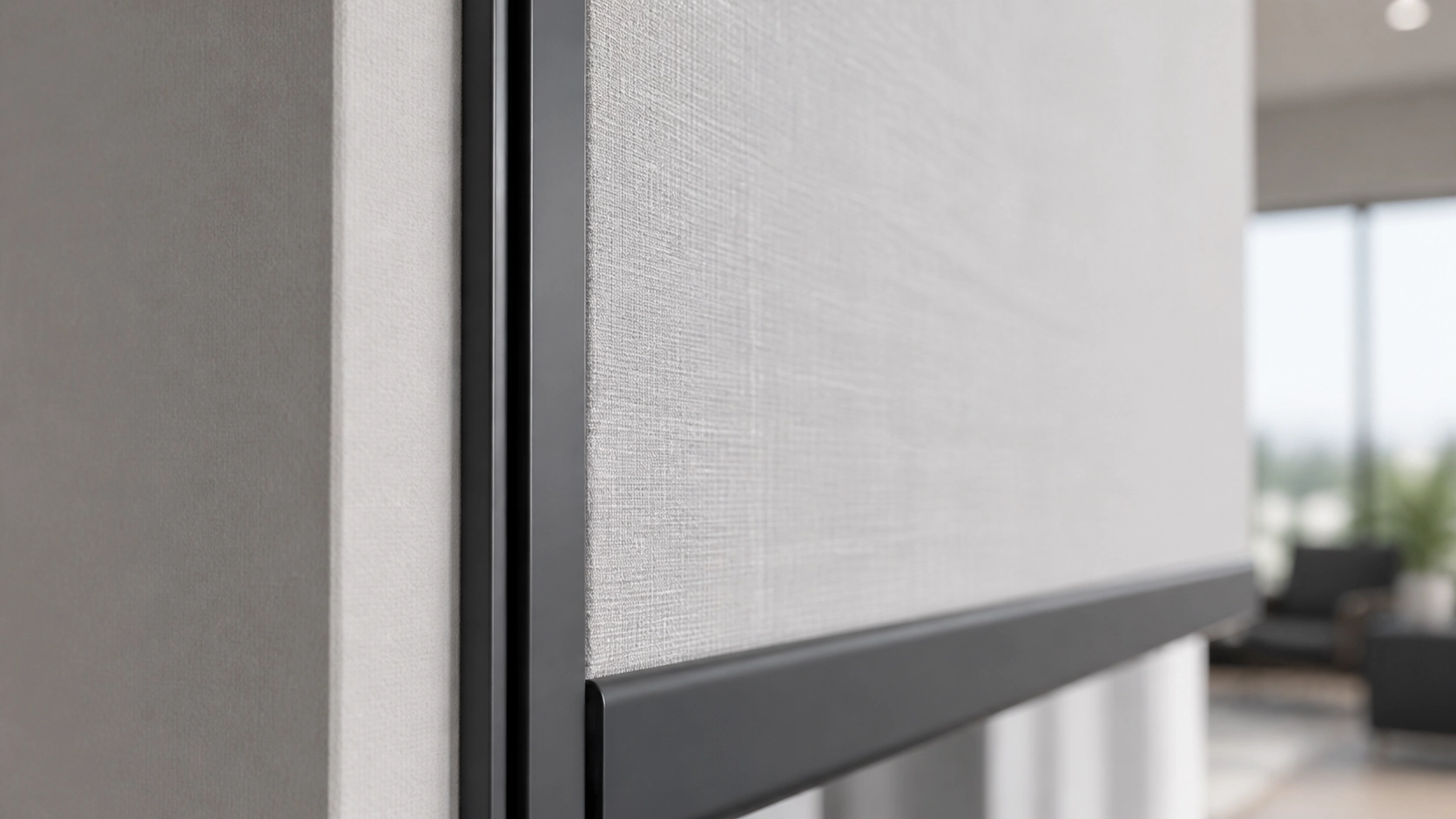 WR85 slim side track with guided roller shade fabric