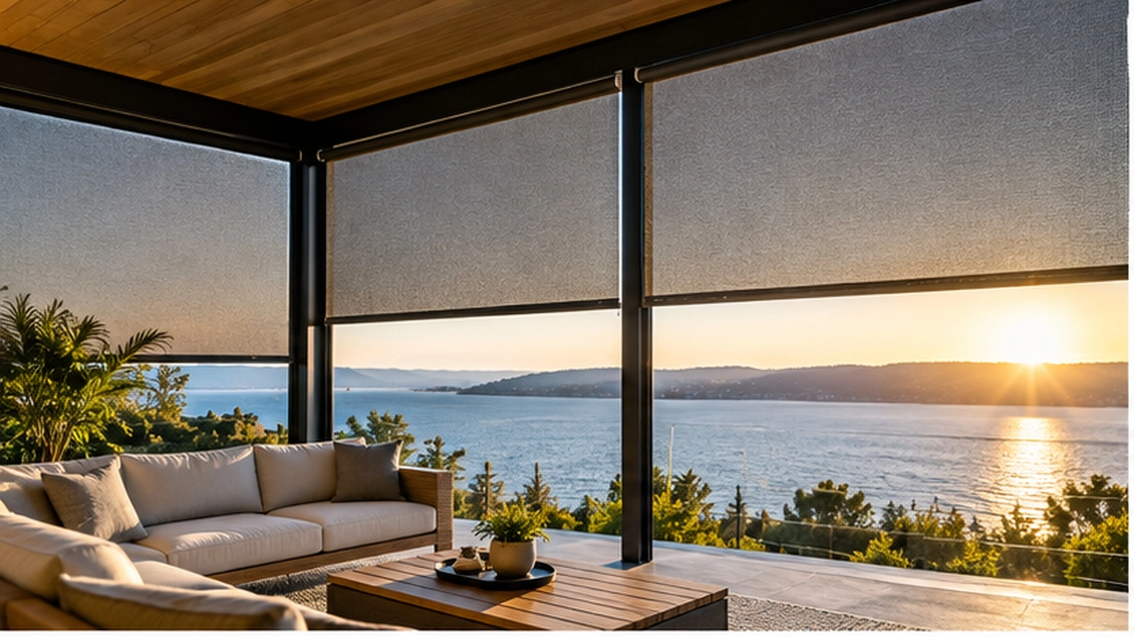 ZIP screen fabric openness for a sun-exposed patio