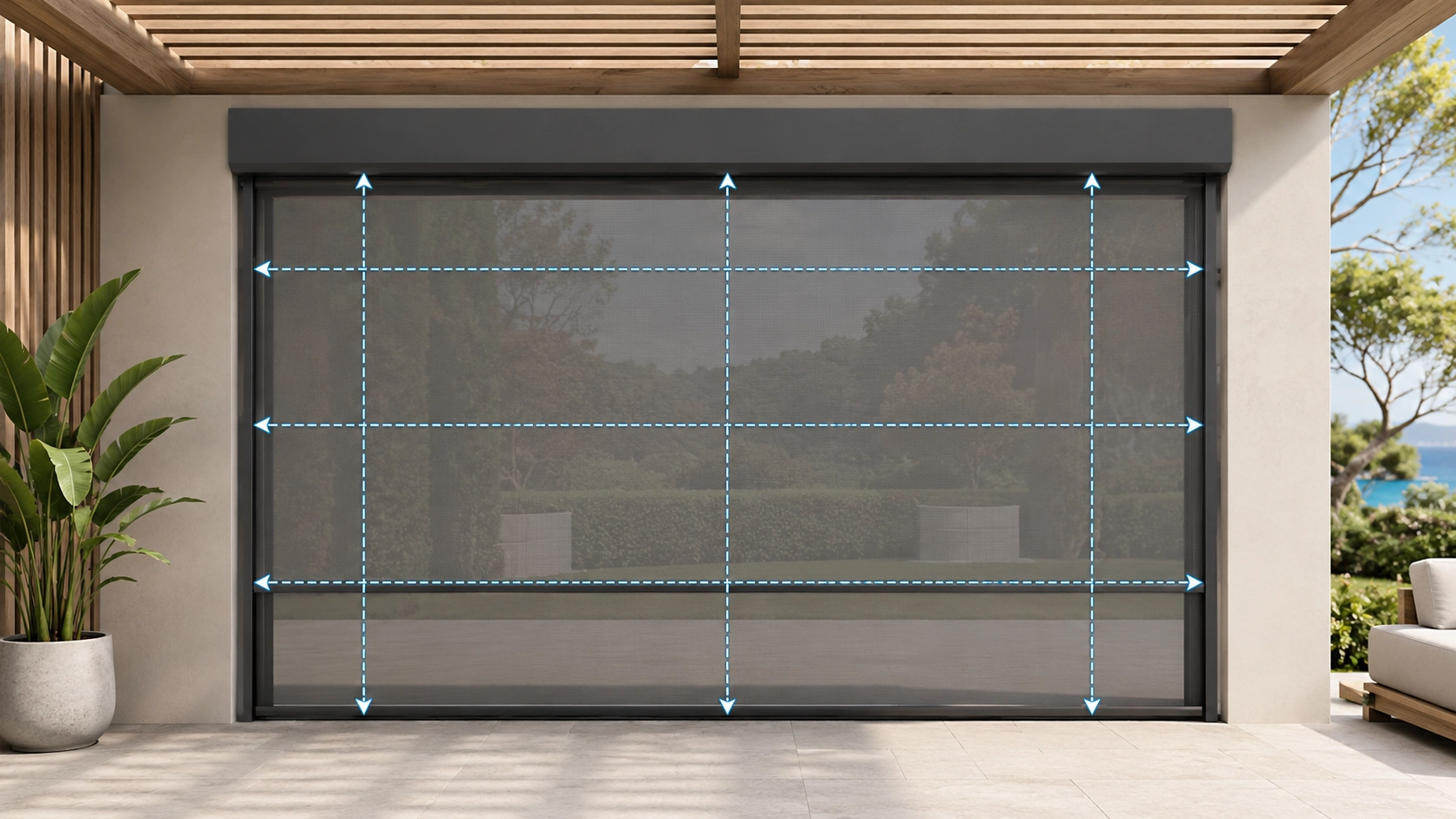 Measure ZIP screen width at top middle bottom and drop at left centre right