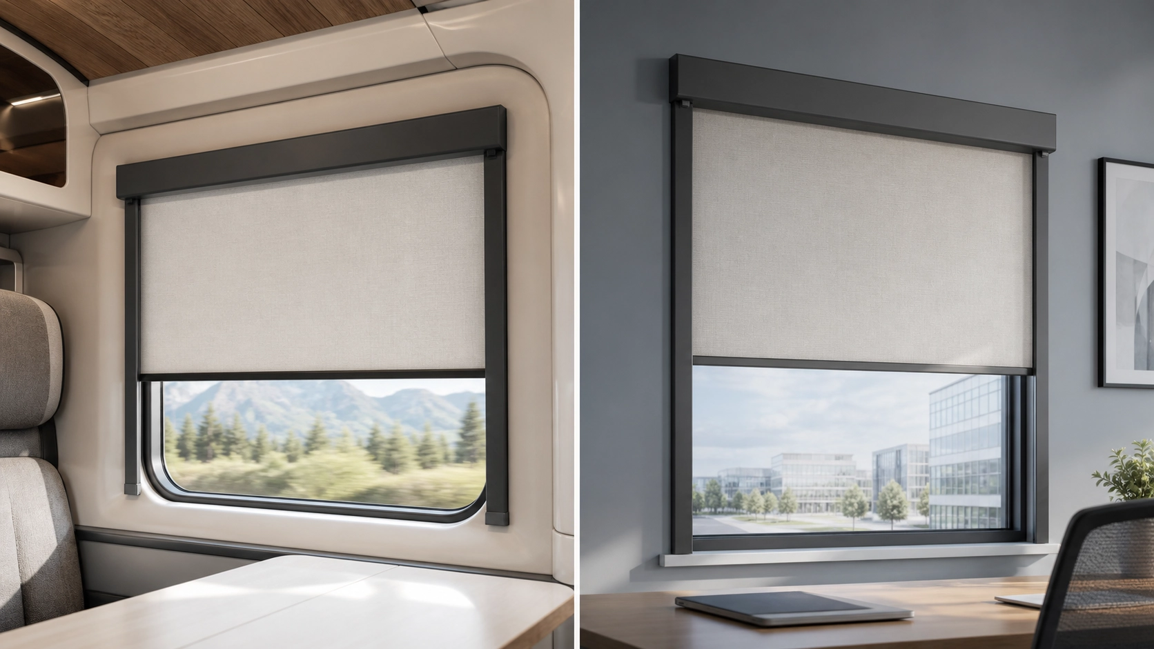 WR70 and WR85 indoor guided roller blind application comparison