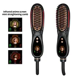 Hot Brush Straightener： with ceramic heating and ionic technology for smooth, frizz-free hair and salon-quality styling.