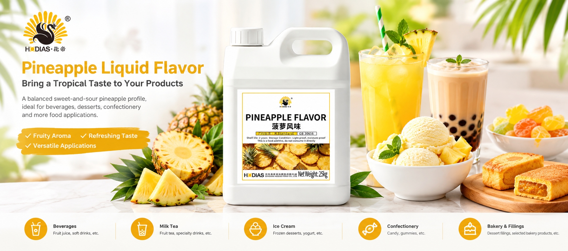 Pineapple liquid flavor for food and beverage applications