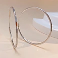 S925 Sterling Silver Textured Thin Large Hoop Earrings Dainty Shiny Thin Big Circle Hoop Ear Jewelry