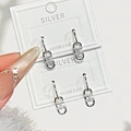 S925 Sterling Silver Paperclip Link Huggie Drop Earrings Minimalist Trendy Jewelry for Women