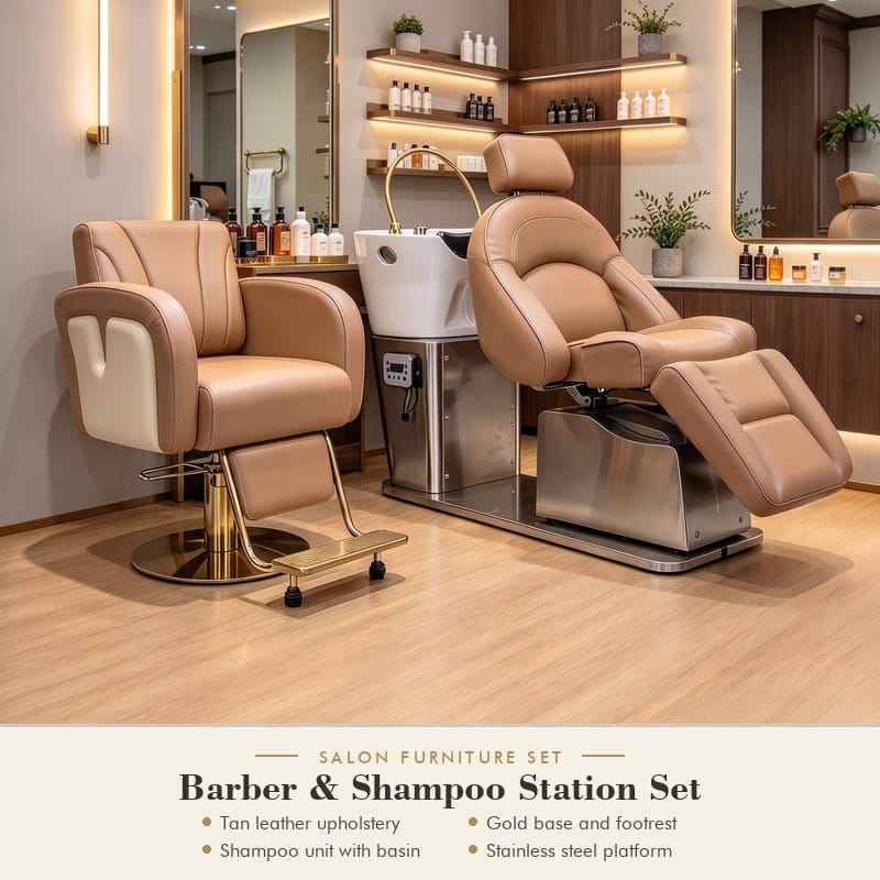 hair salon furniture set styling chair shampoo bed