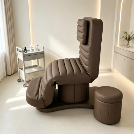 multi motor massage bed brown leather facial bed adjustable spa massage bed