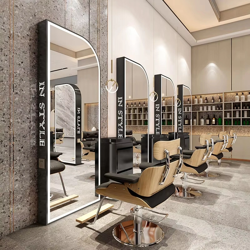 arched salon mirror led hair salon mirror wall mount barber mirror