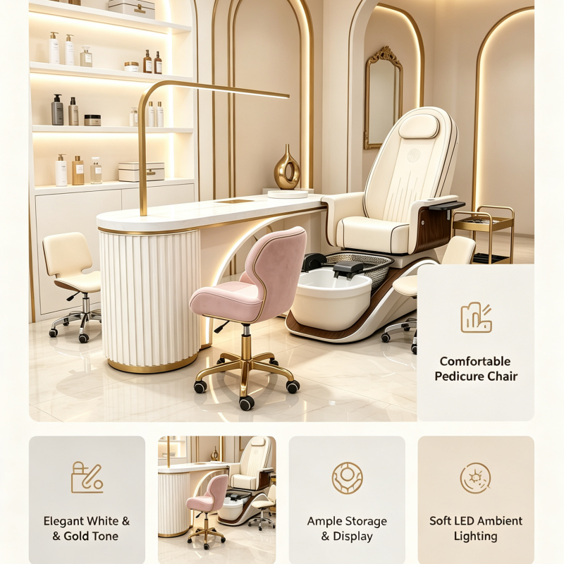 foot spa chair luxury pedicure chair LED light foot spa chair