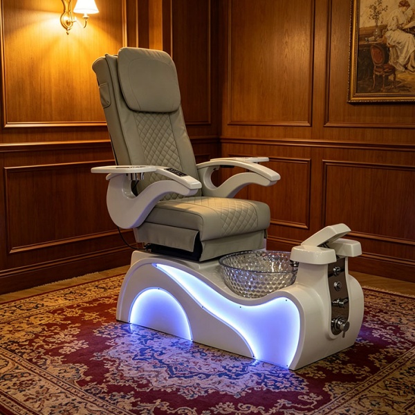 Foot SPA Massage Chair Reclining Pedicure Chair LED Light Salon Pedicure Chair