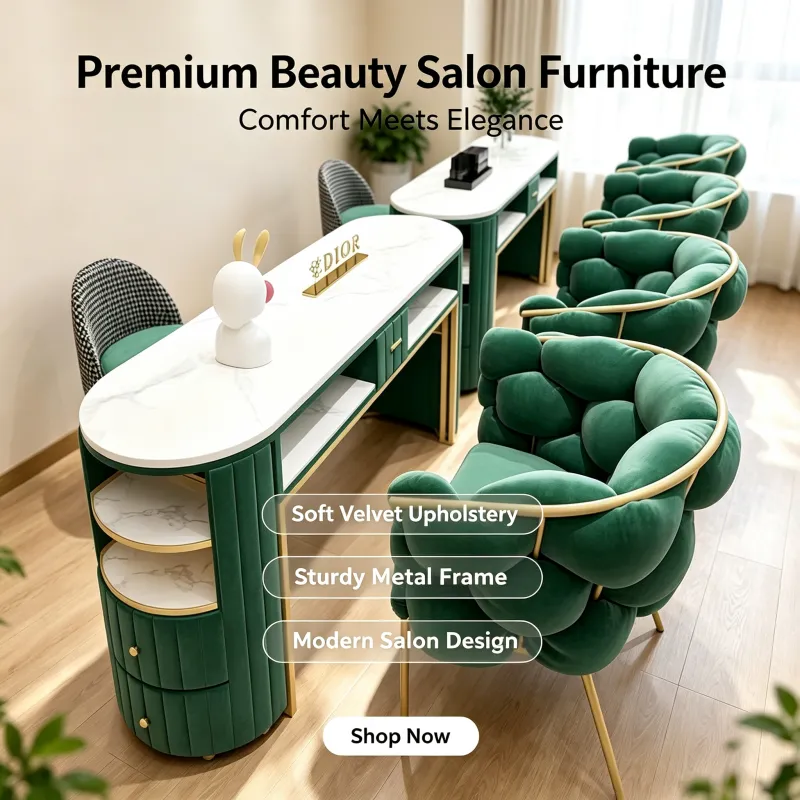 luxury manicure desk velvet nail table beauty salon nail table