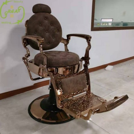 Reclining barber chair Rotatable barbershop chair Vintage barber chair