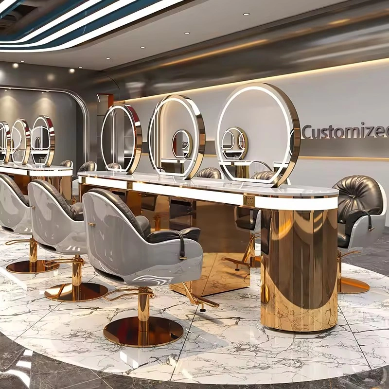 hair styling station salon mirror station LED salon mirror