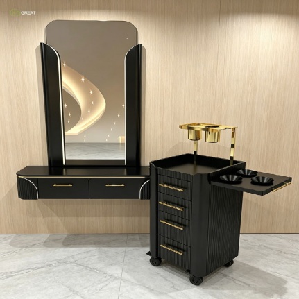 Salon mirror station LED barber mirror Hair styling salon mirror