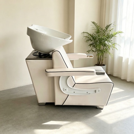 Adjustable Shampoo Chair PU Leather Salon Chair Reclining Shampoo Chair