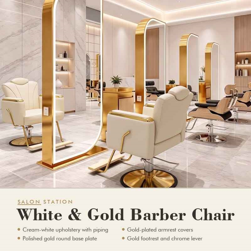 cream barber chair gold barber chair gold base styling chair