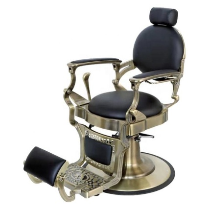 Vintage Barber Chair Luxury Gold Barber Chair Reclining Hair Cutting Chair