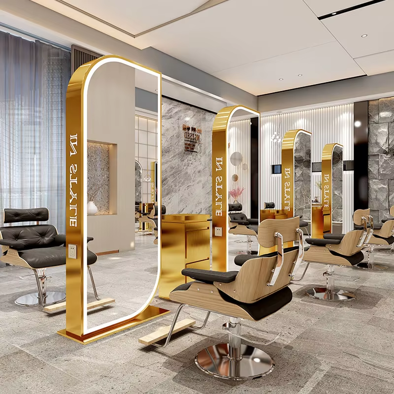 salon mirror barber mirror LED salon mirror