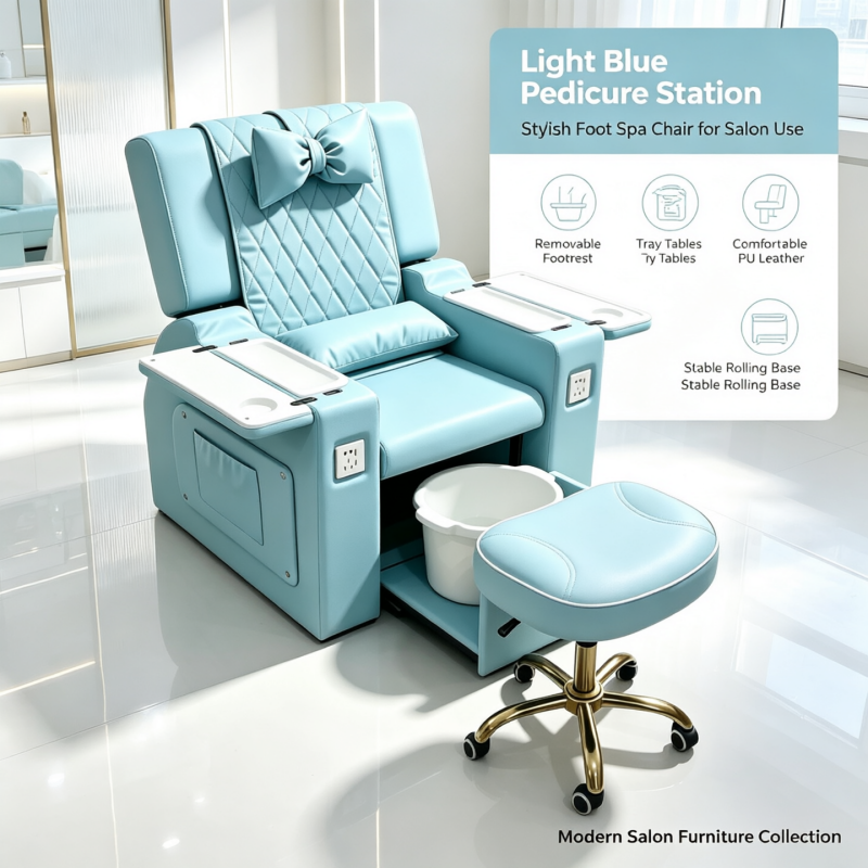 foot spa chair nail salon chair beige pedicure chair