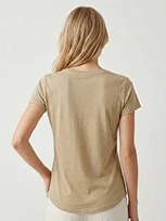 resortwear slub V-neck T-shirt