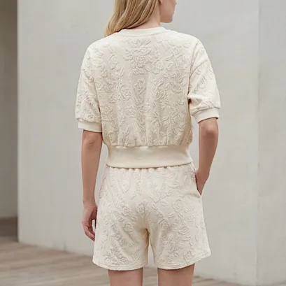 private label jacquard lounge shorts