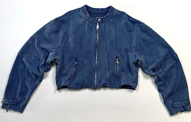 custom snow-wash cropped jacket factory
