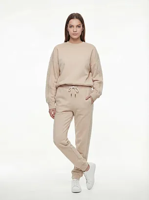 custom cable trim sweatpants