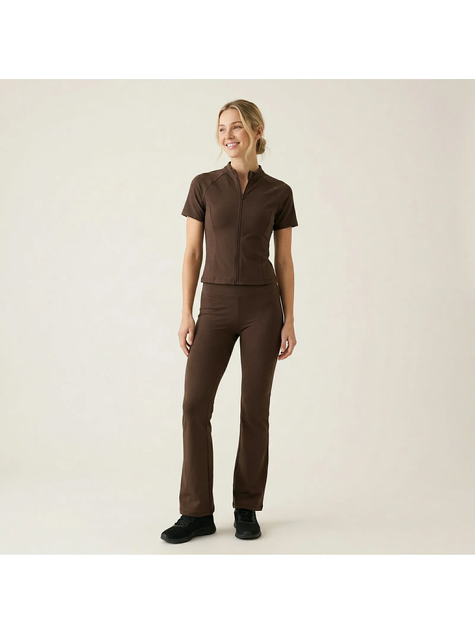 short-sleeve full-zip training top