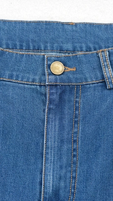 custom pleated cropped jeans