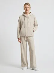 wool silk blend zip hoodie