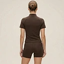 sand-washed modal interlock zip top