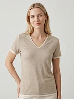 private label neutral striped tee