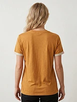 private label contrast cuff T-shirt