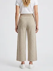 custom heathered wide-leg trousers