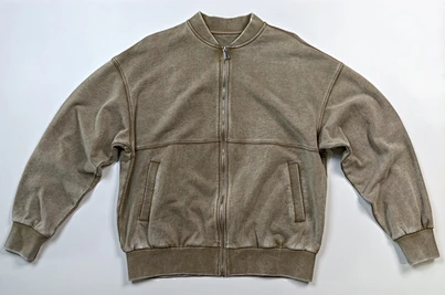 private label washed zip sweatshirt