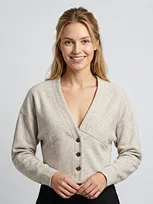 cropped button-front scuba jacket