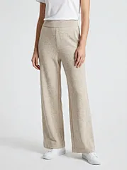 custom heathered wide-leg trousers