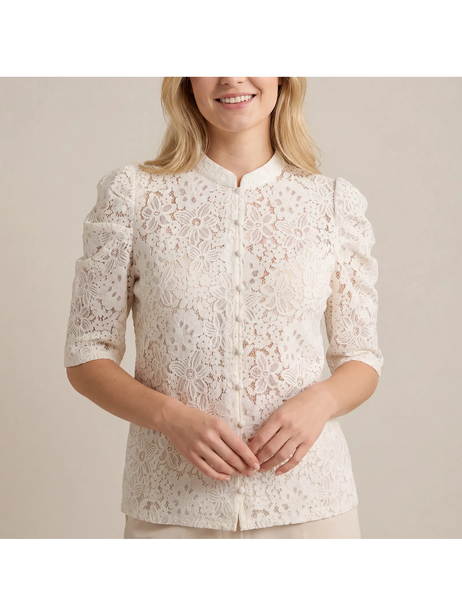 150 GSM floral lace blouse