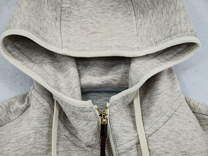 wool silk blend zip hoodie