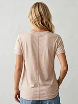 double-bound neckline jersey tee