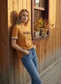 private label contrast cuff T-shirt