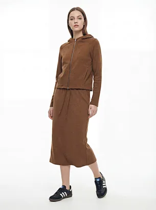 private label drawstring long skirt
