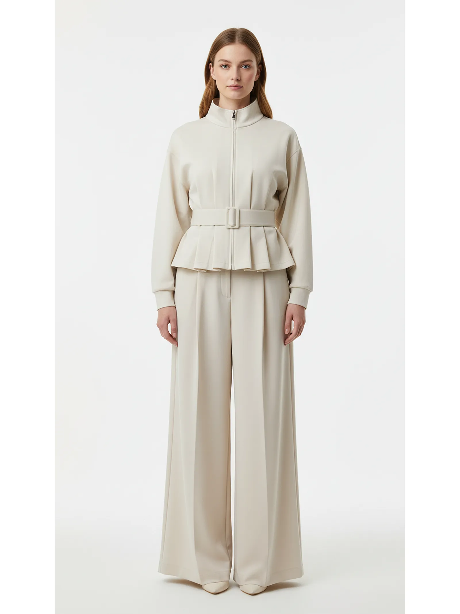 custom high-waist pleated pants