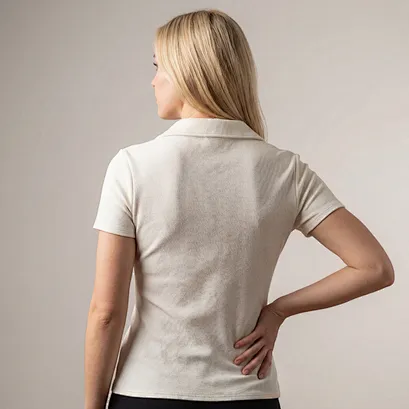 private label fitted button top