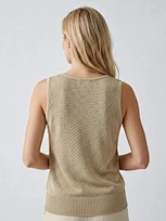 linen binding sleeveless knit top