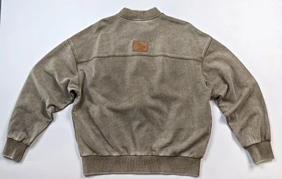 private label washed zip sweatshirt