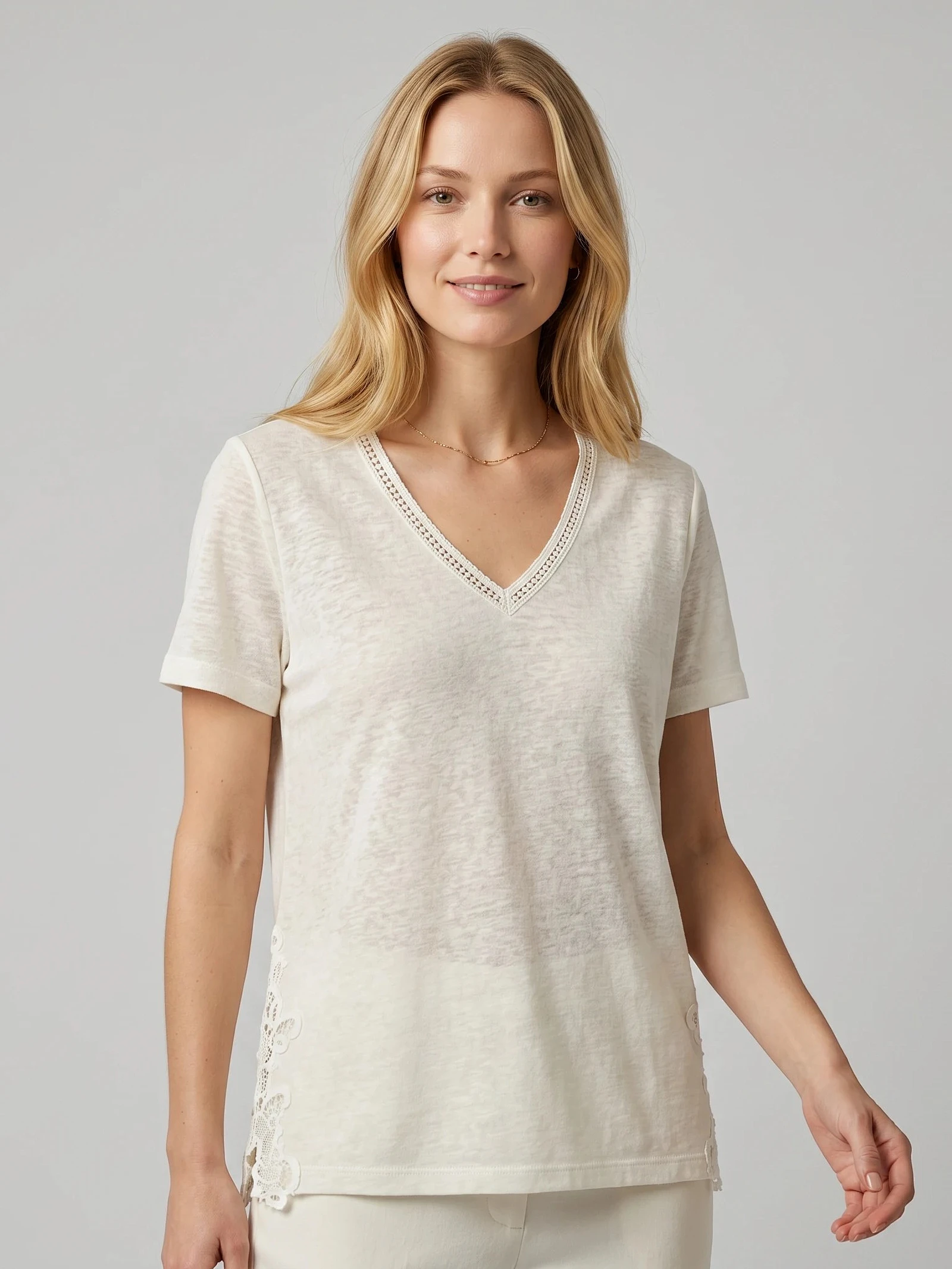 custom feminine V-neck T-shirt