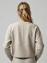 cropped button-front scuba jacket