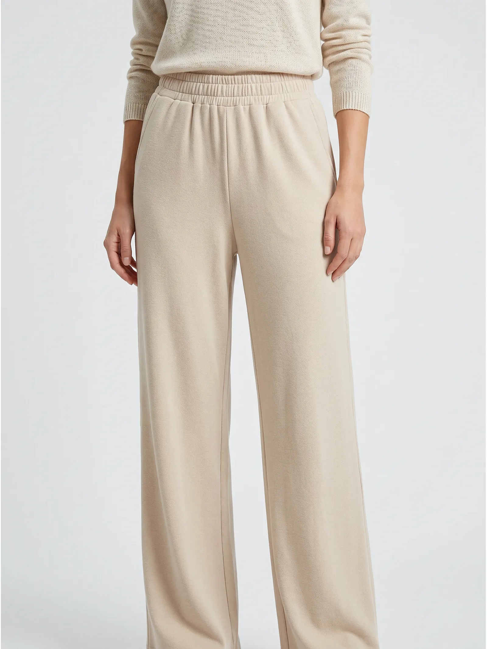 elastic waist casual trousers