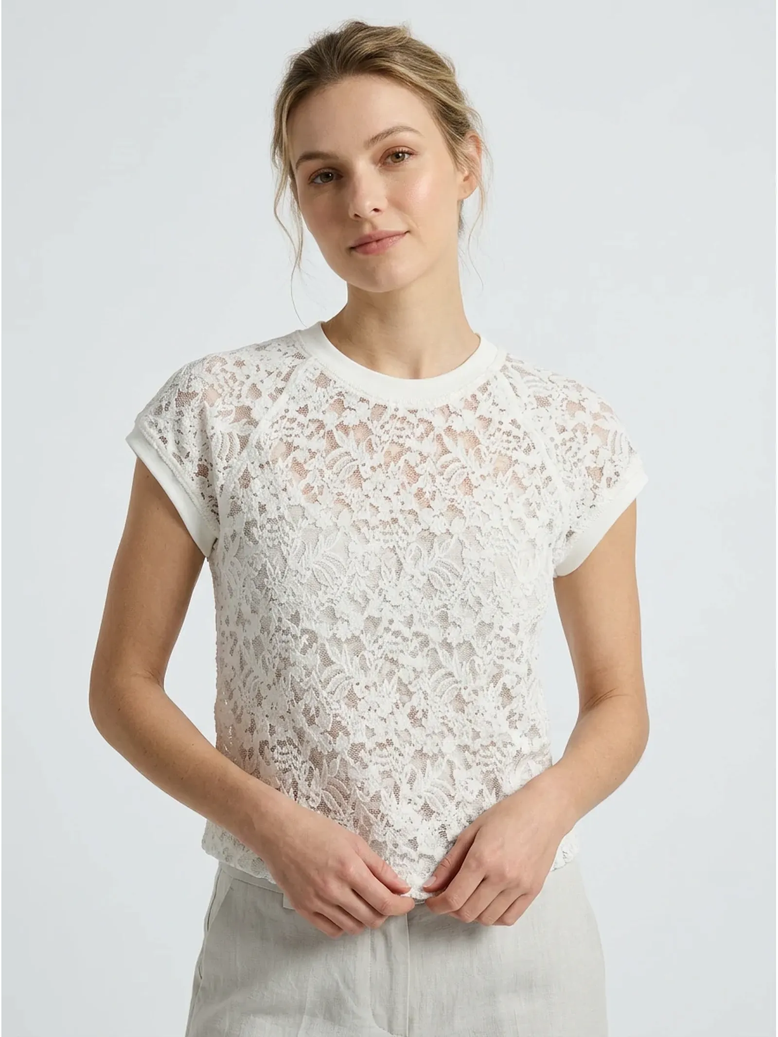 custom resortwear lace T-shirt