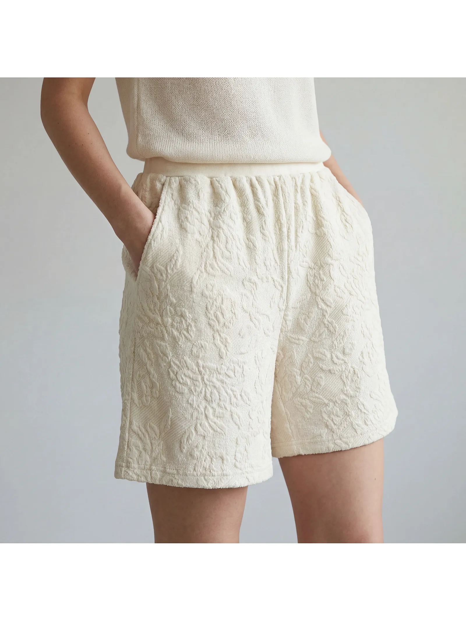 private label jacquard lounge shorts